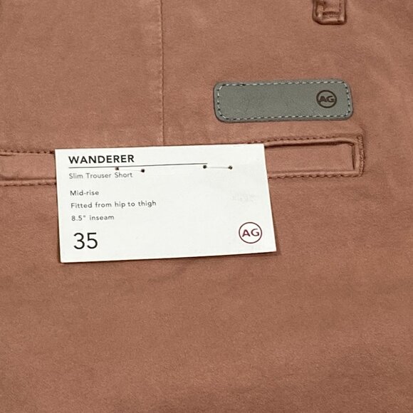 NWT AG Adriano Goldschmied Shorts - The Wanderer - Brown - Size 35 - 8.5" - Picture 5 of 6